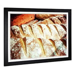 Big Box Art Framed Print of Bakery Bread Design | Wall Art Picture | Home Decor for Kitchen, Living, Dining Room, Lounge, Bedroom, Hallway, Office, Black, A2 / 24.5x18 Inch / 62x45cm