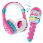 Lisciani - BARBIE Sound - Microphone Bluetooth avec Haut-Parleur - Rose - Kit Karaoké Enfant - Musique et Chant - Connectivité Smartphone - Effet Lumineux Multicolor - Pour Enfants dès 4 ans