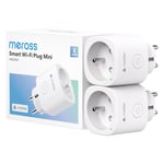 Meross Prise Connectée Matter (FR), 16A Prise WiFi Compatible avec Apple Home, Alexa et Google Home, 2 Prises avec Mesure d'Énergie pour Panneau Solaire Photovoltaïque, Commande Vocale et à Distance