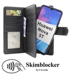 Skimblocker Huawei Nova 5T XL Magnet Plånboksfodral (Svart)