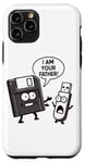 Coque pour iPhone 11 Pro Disquette vers clé USB 90s 00s Ordinateur Drôle Geek Joke