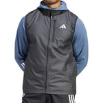 adidas Own The Run Mens Running Gilet Black Reflective Full Zip 3 Stripes