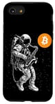 Coque pour iPhone SE (2020) / 7 / 8 Bitcoin Space Jazz Astronaut crypto sax saxophonist moon