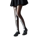 Costume d'Halloween squelette pour femme - Collants en os - Chaussettes squelette - Collants en nylon - Costume d'Halloween - Costume de squelette pour femme - Pour adultes - Halloween - Carnaval -