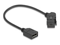 Delock - Displayport-Kabel - Displayport (Hona) Till Mini Displayport (Hona) Vinklad, Keystone - Displayport 1.2 - 30 Cm - 8K30 Hz (7680 X 4320) Stöd - Svart