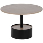 Table Basse Noir Naturel Fer Bois mdf 65 x 65 x 37,5 cm