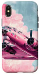 Coque pour iPhone X/XS Rose B-17 Flying Fortress Design rayé moderne