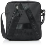 Armani Exchange Men's Square Shape, Front Pocket Shoulder Bag, Black B. -Black B, One Size