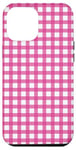 iPhone 12 Pro Max Pink Checkered Plaid Flannel Gingham Pattern Checker Rustic Case