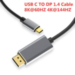 to DP Cable Video Cord Type-C to Displayport 1.4 8K 60Hz 4K 144Hz For Laptop PC