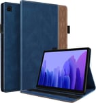 Coque Samsung Tab A7 2022/2020 10.4" Housse En Cuir Pu Portefeuille Fente Pour Carte Etui Coque Tablette Pour Samsung Galaxy Tab A7 10.4 Pouces Sm-T500/T503/T505/T509 - Bleu