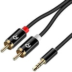 Rankie 3.5 mm to 2-Male RCA Adapter Cable, 1.8 m / 6 Feet