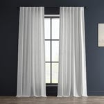 HPD Half Price Drapes FHLCH-VET13191-84 Rideaux Semi-Transparents en Faux Lin pour Chambre à Coucher, Salon, 213,4 cm de Long (1 Panneau), Blanc Riz, 127 x 213,4 cm