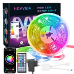 HOVVIDA Ruban LED 10M, 1x10M, 24 LED/Mètre, 24V RVB Bande LED, 240 LED, APP et Télécommande, Synchronisation de la Musique, Mode Minuterie, pour Chambre, Salle de Jeux, Fête, Festival