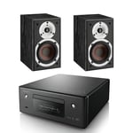 Denon Ceol RCD-N11 - Dali Spektor 1 Bookshelf Speakers - Black / White