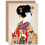 Chikanobu True Beauty Kimono Japan Blank Greeting Card With Envelope