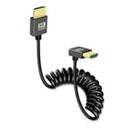 Câble hdmi court enroulé 8k,rallonge hdmi mâle à mâle ultra mince cordon flexible 48gbps prise en charge haute vitesse 3D 8K@60Hz pour moniteurs sur caméra,TV,Xbox series x/s (Up Angle)