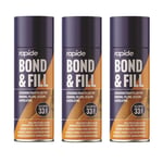 3x RAPIDE EXPANDING FOAM FILLER SPRAY BOND & FILL SEALING INSULATING GAPS 500ML