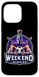 Coque pour iPhone 14 Pro Max Football Weekend Warrior Football Player Lover Citation