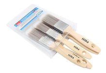 Hilka outils 78710505 Pinceaux Poils Synthétiques en Bois, Pinceau Acrylique Brosse, Petit Pinceau, Marron, Lot de 5 Pièces