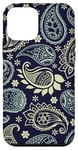 iPhone 12 mini Blue Navy Paisley Boho Bandana Floral Aesthetic Groovy Case