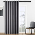 Topfinel Rideau Occultant 300x240cm, Rideaux Thermique Isolant Anti Froid et Anti Chaleur, Rideau de Porte à Oeillets Décoratif Salon Moderne Chambre Adult ou Enfant Cuisine, Gris Anthracite 1 Panneau