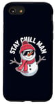 Coque pour iPhone SE (2020) / 7 / 8 Stay Chill, Man Cool Winter Snowman, Noël