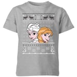 Disney Frozen Elsa and Anna Kids' Christmas T-Shirt - Grey - 5-6 ans