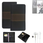 Phone Case + earphones for Nubia Redmagic 9 Pro Wallet Cover Bookstyle protectiv