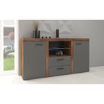 Azura Home Design - Ensemble meuble tv rumba xl 300 cm en plusieurs couleurs - Couleur: Chêne-Graphite - Avec Buffet