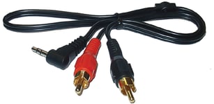 Aux-kabel - 3.5mm stereoplugg x 2RCA, 1 meter