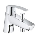 GROHE Robinet de bain Start, robinet baignoire à montage sur plage, flexibles de raccordement souples 1/2", inverseur 2 sorties, installation et nettoyage facile, chromé, 23229001 (Import Allemagne)