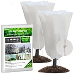 Voile Hivernage Plante Exterieur, Lot de 2 Housse d'hivernage pour Plantes en Pot, 80 x 120cm Contre Le Froid et Le Gel, 60g/m² bâche Protection Arbustes Couverture