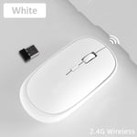 Souris de jeu sans fil,silencieuse et ergonomique,USB,2.4 Ghz,pour ordinateur Mac,tablette,Macbook Air,ordinateur portable,PC,maison et bureau - Type White