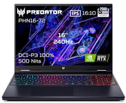 Acer Predator Helios 16 PHN16-72-94FH, Ordinateur Portable Gaming 16" WQXGA IPS 240Hz, PC Portable Gamer (Intel Core i9-14900HX, RAM 32Go, 1024 Go SSD, NVIDIA GeForce RTX 4070, Windows 11) - Noir