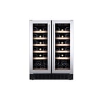 CDA 40 Bottle Freestanding Under Counter Wine Cooler Dual Zone 60cm Wi CFWC624SS