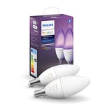 Philips Hue Pack de 2 ampoules connectées White & Color flamme E14