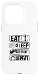 Coque pour iPhone 15 Pro Eat Sleep Air Hockey Repeat - Funny Air Hockey