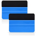 Bleu Lot de 2 Raclette Film de Fenêtre avec Bord Fibre, pour Films Fenêtre et Films de Voiture, Raclette en Feutre de Haute Qualité Adaptée aux Films