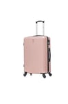 CELIMS - Valise Moyenne de Voyage Rose Gold Rigide à 4 roulettes Légère Taille Soute 23kg 65cm Femme | Serrure Intégré | ABS | Valise Moyenne Taille avec 4 Roues 65cm | Valise Rose Gold Femme