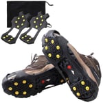 Ice Snow Grips Traction Cleats Ice Cleat Snow Grippers Non-Slip Over Shoe Rubber Spikes Crampons Anti Slip Durable  Slip-on Stretch Footwear(M)