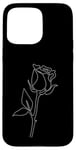 Coque pour iPhone 15 Pro Max Rose Fleur Abstraite Dessin Minimaliste one Line Art