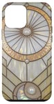 Coque pour iPhone 12 mini Mosaïque en verre teinté avec lune céleste et étoiles, perle vintage