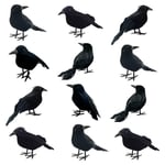 12Piece Halloween Black Crows Feathered Crows 3 Styles F6D92588