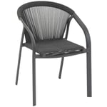 Hesperide - Fauteuil de jardin empilable Riu anthracite & graphite en aluminium traité en epoxy - Hespéride