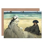 Artery8 Edouard Manet On The Beach Fine Art Greeting Card Plus Envelope Blank Inside Plage