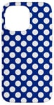 iPhone 14 Pro Max White Dots on Dark Blue Pattern Polka Dot Case