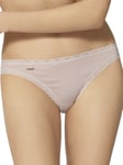 Sloggi Womens 24/7 Weekend Tanga - Beige Cotton - Size Medium