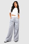 Petite Contrast Waistband Wide Leg Trouser