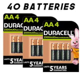 40 x Duracell AA 2500mAh Recharge Rechargable Battery HR6 / DX1500